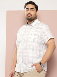 Thomas Scott Plus Size Premium Checked Pure Cotton Casual Shirt
