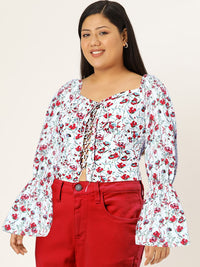 Berrylush Putih & Merah Cetak Putar Kekasih