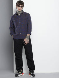 The Indian Garage Co Self-Design Geometric Drop-Shoulder Sleeves Relaxed Fit Casual Shirt