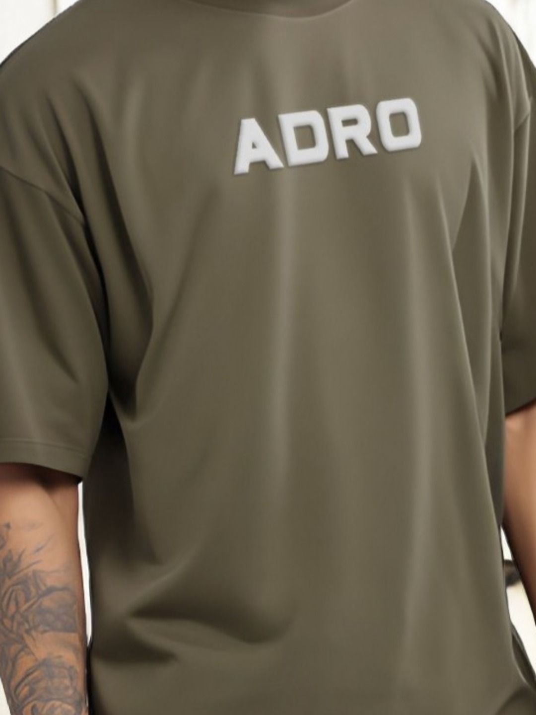 ADRO Graphic Printed Drop-Shoulder Sleeves Cotton Oversized T-shirt