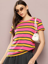 Dillinger Womens Short Sleeve Boxy Regular Yarn Dyed Tshirt