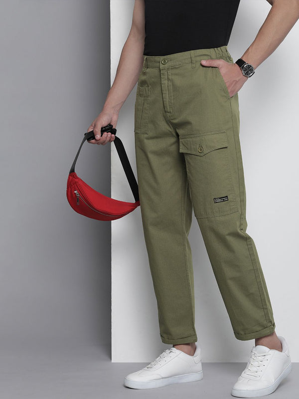 The Indian Garage Co Men Relaxed Fit Ripstop Cargo Trousers