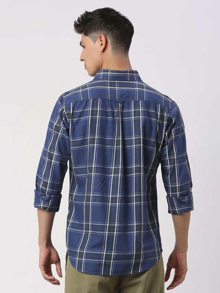 Being Human Men Slim Fit Button-Down Collar Opaque Checked Casual Shirt