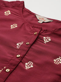Anouk Gotta Patti Foil Print Regular Kurta with Palazzos & With Dupatta