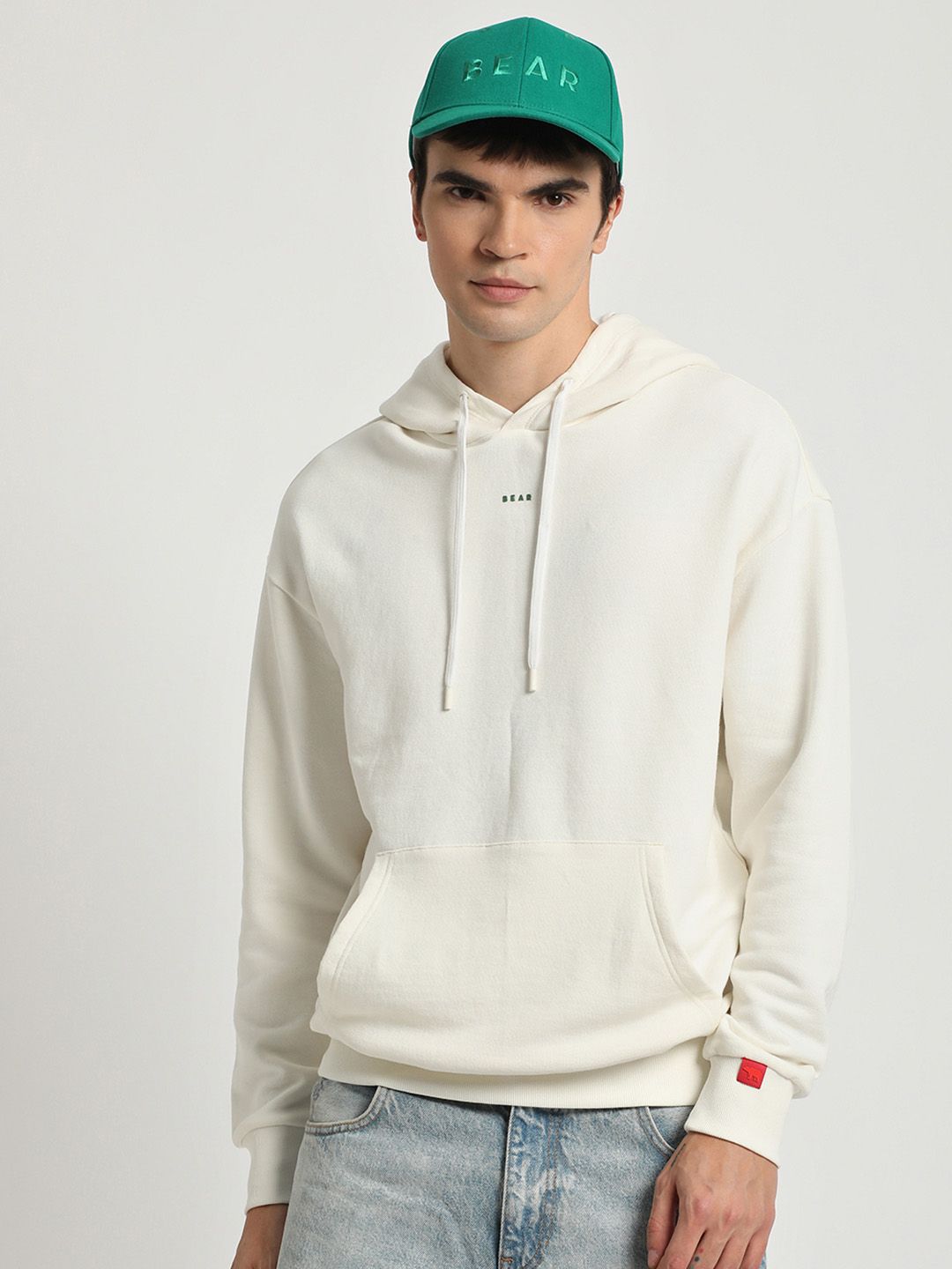 THE BEAR HOUSE Typography Printed Hooded Pure Cotton Pullover Sweatshirt