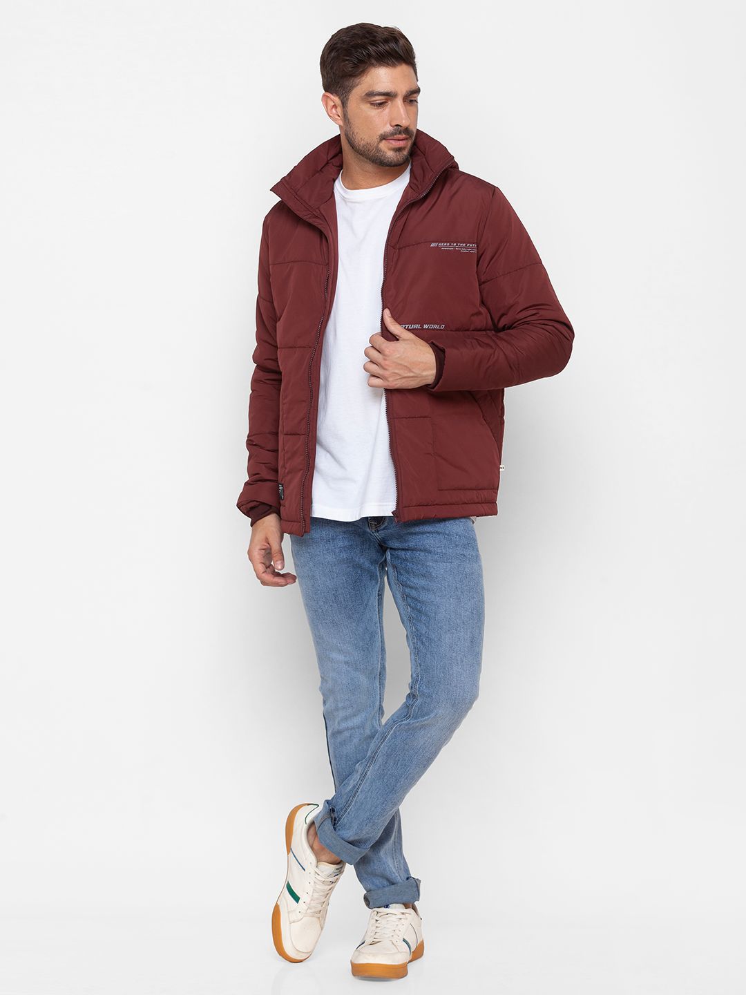 SPYKAR Padded Jacket with Detachable Hood