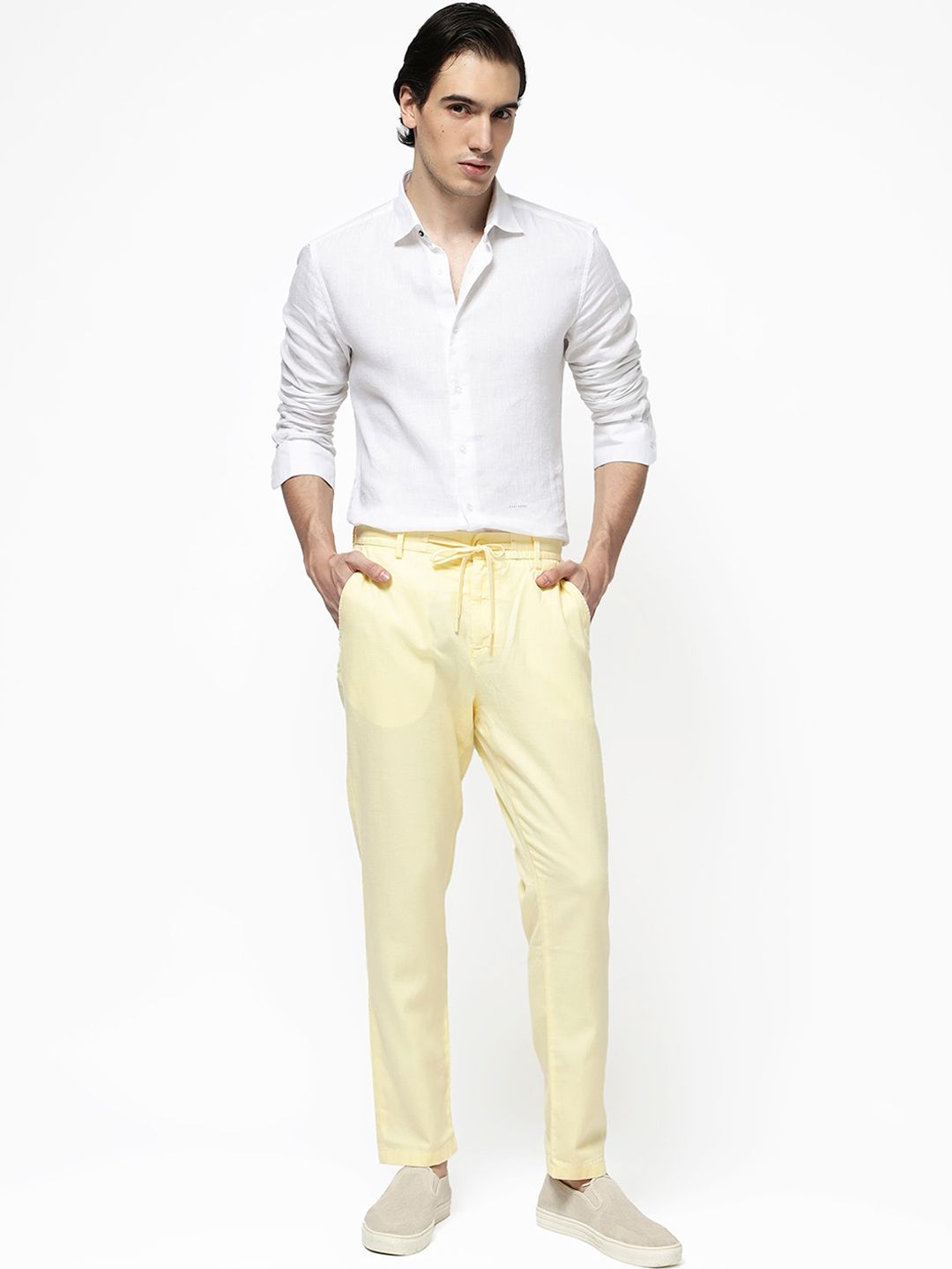 RARE RABBIT Men Reric Mid Rise Regular Fit Trouser