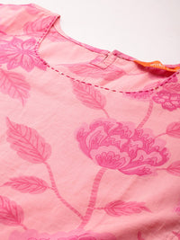 Indo Era Floral Printed Pure Cotton Kurta with Trousers & With Dupatta
