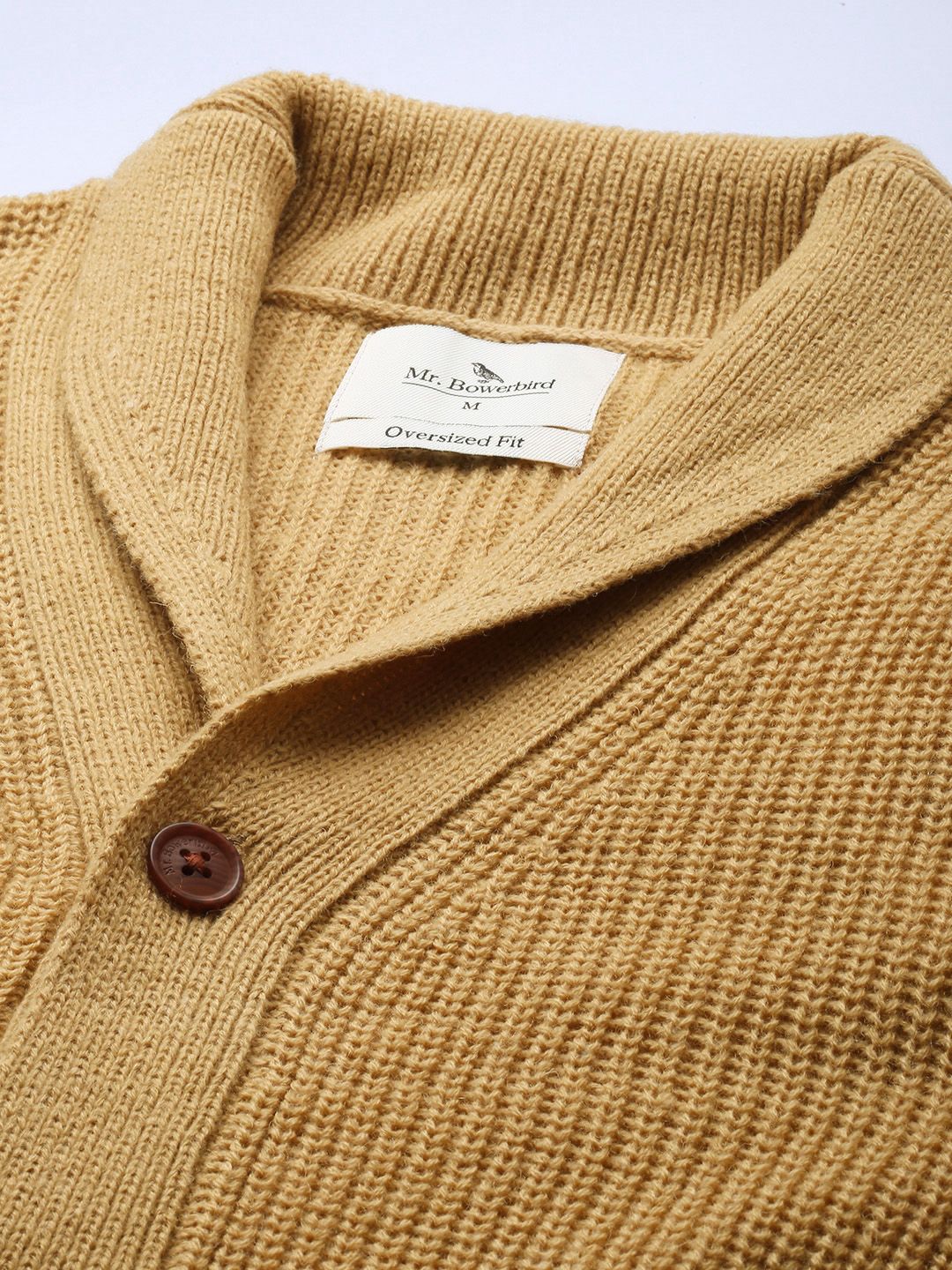 Mr Bowerbird Men Solid Chunky Ribbed Oversized Cardigan
