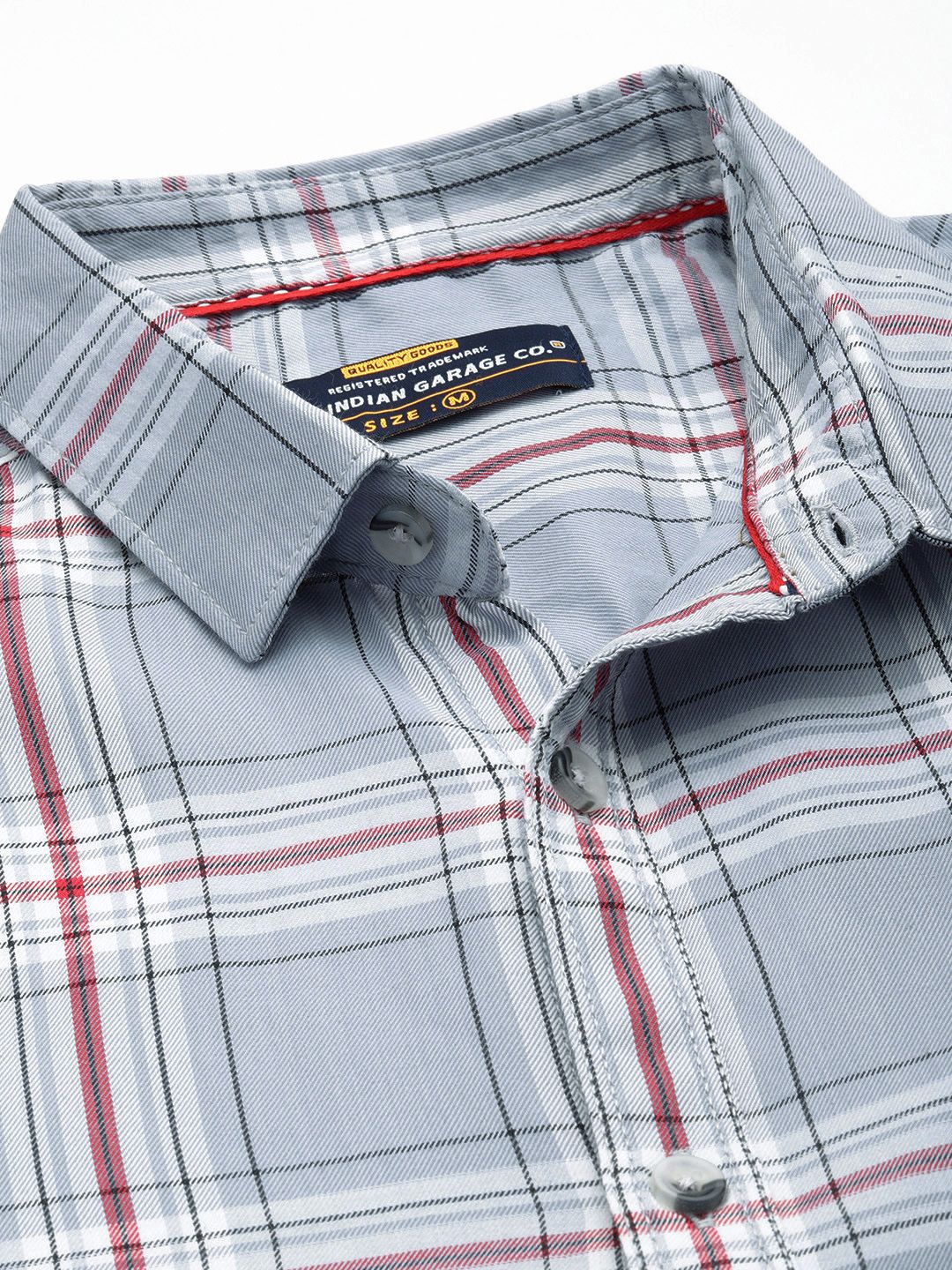 The Indian Garage Co Men Slim Fit Opaque Checked Casual Shirt