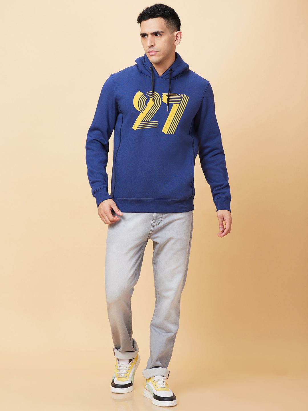 Being Human Printed Hooded Sweatshirt