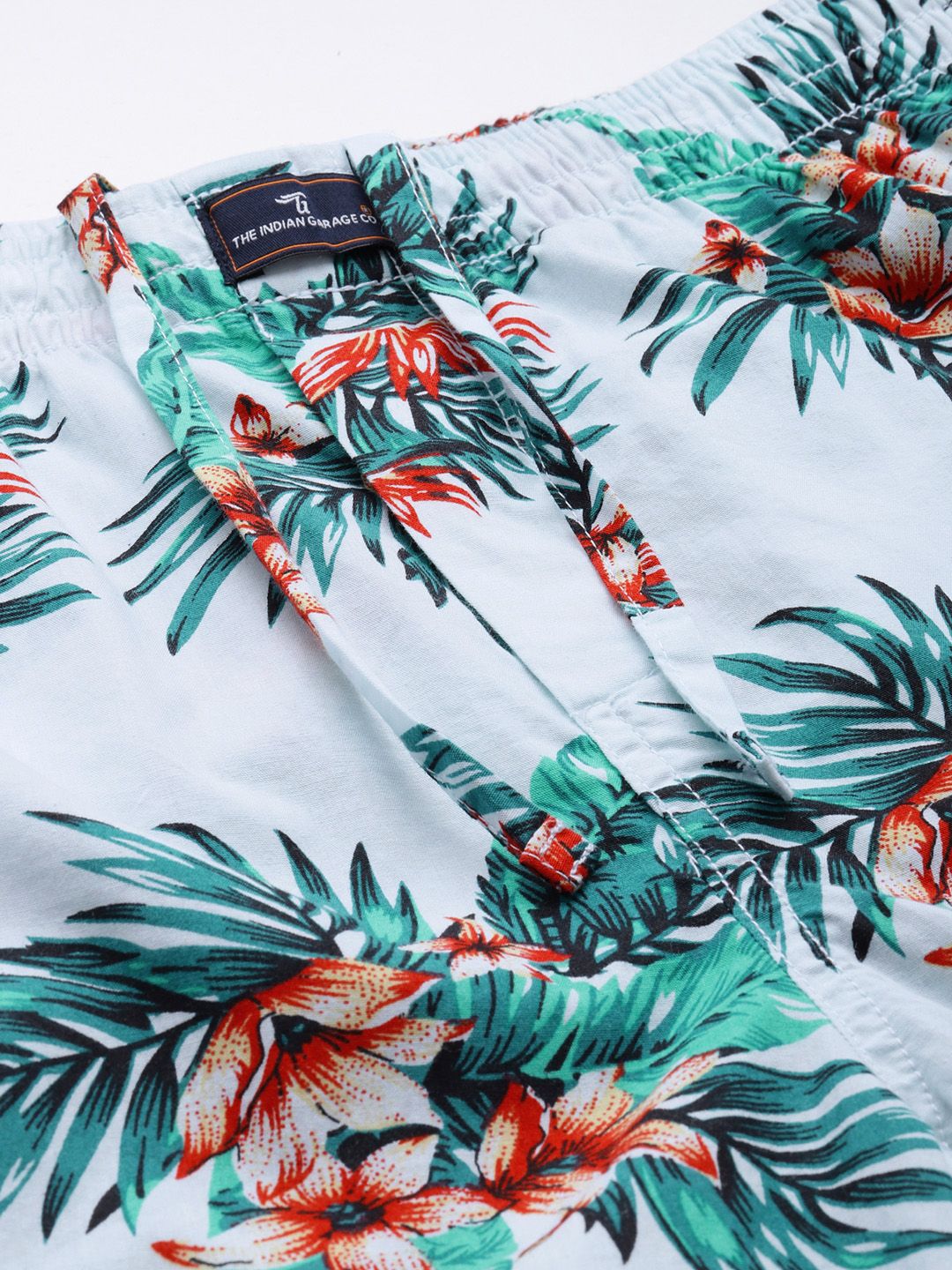 The Indian Garage Co Men Tropical Printed Pure Cotton Night suit