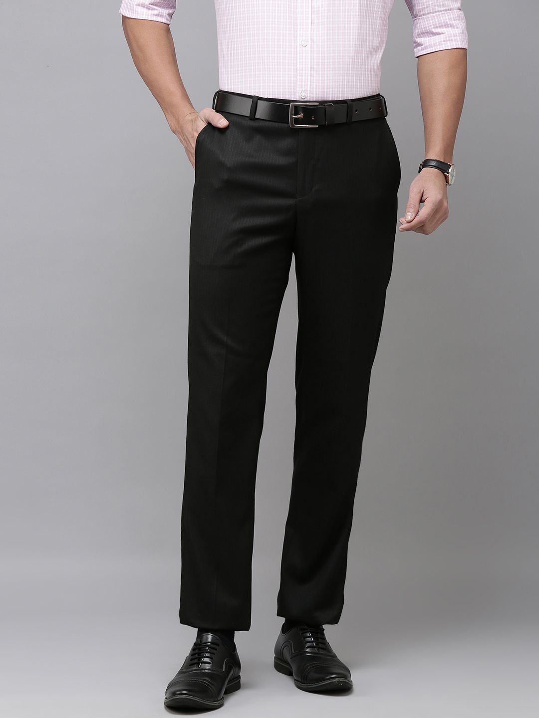 Park Avenue Men Mid Rise Flat Front Formal Trousers