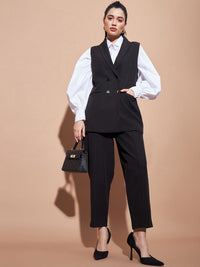 SASSAFRAS BASICS Comfort-Fit Shawl Collar Double-Breasted Longline Casual Blazer
