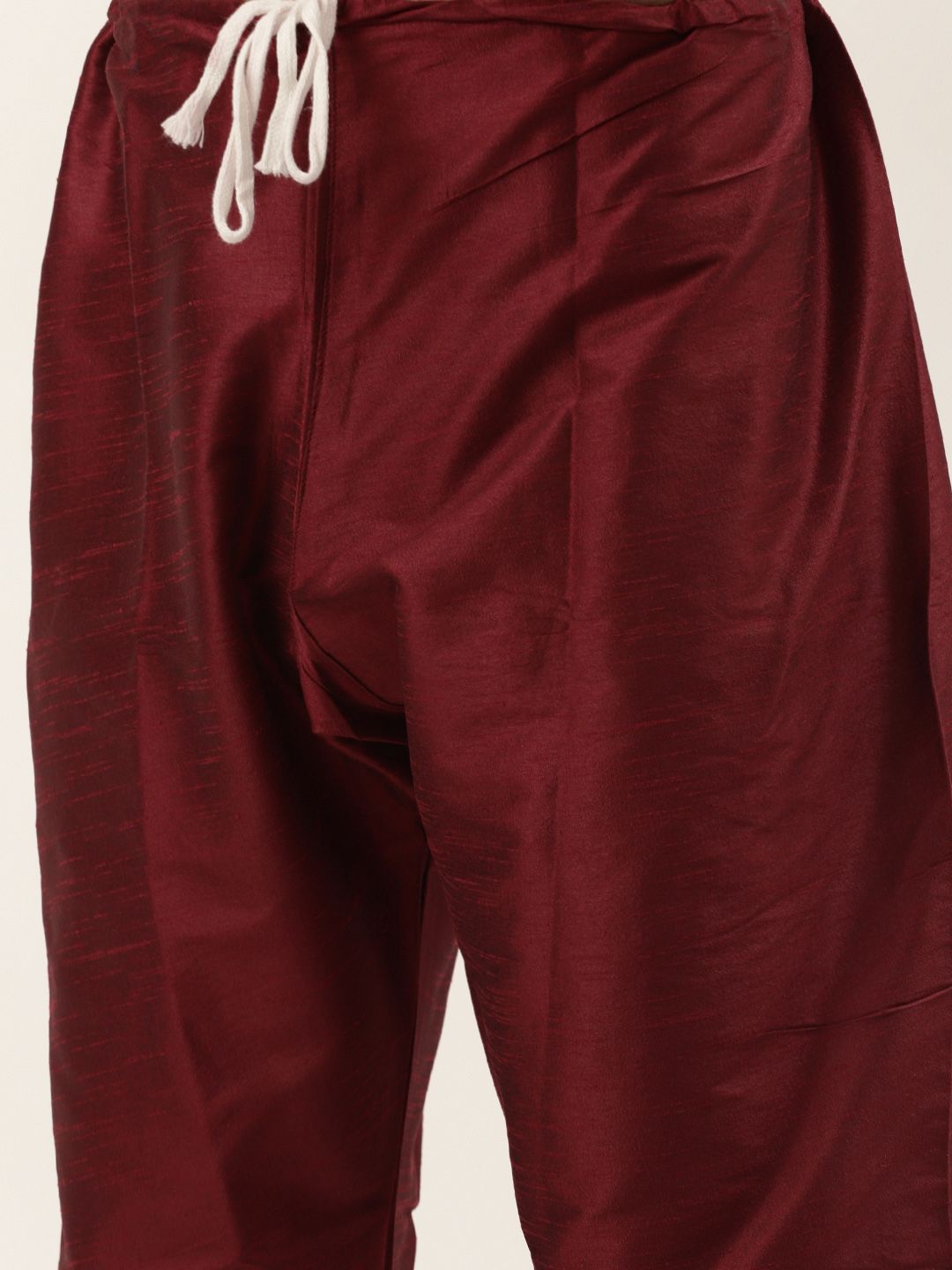 SOJANYA Men Maroon & Pink Kurta with Churidar And Nehru Jacket