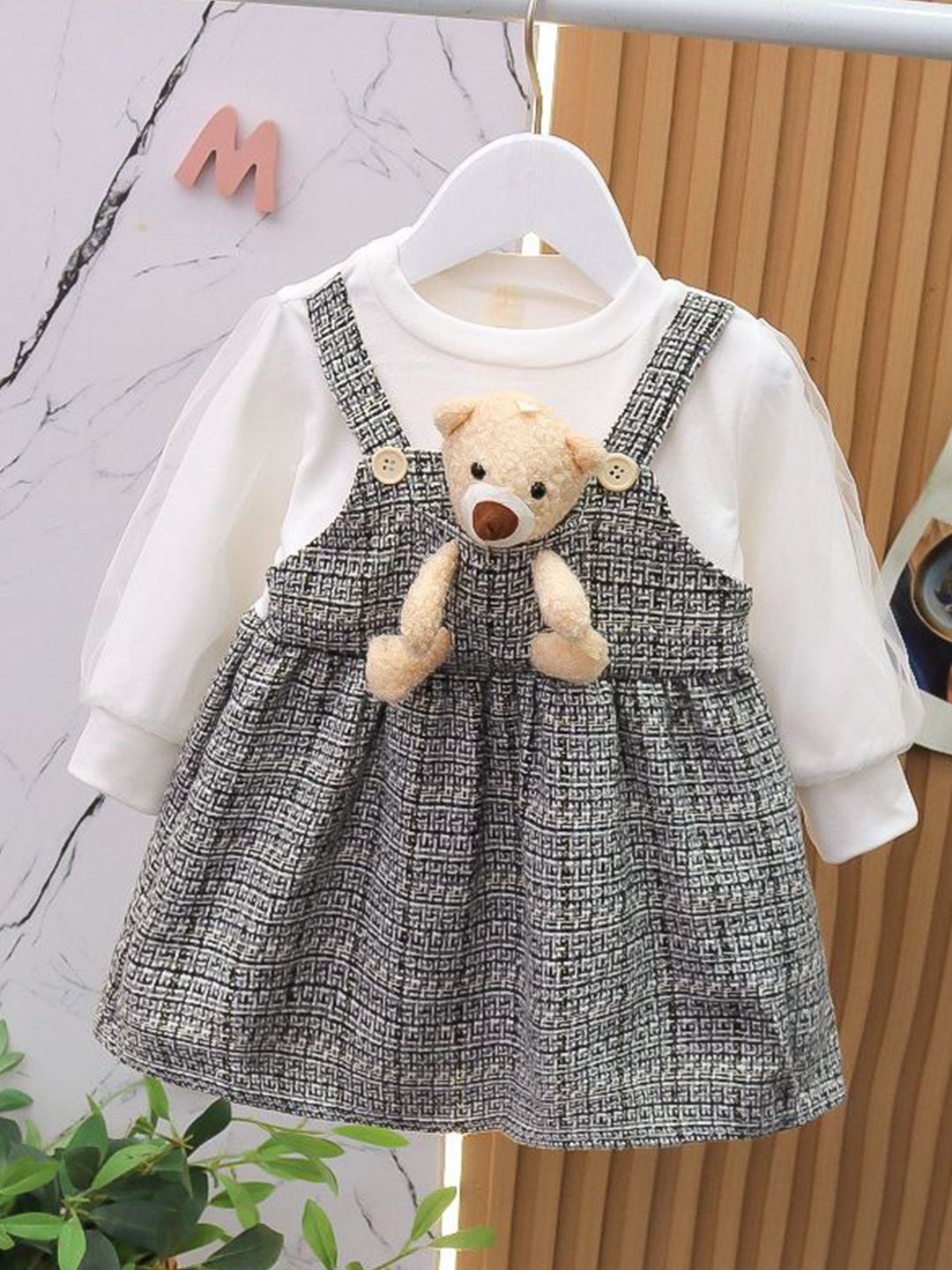 YK Girls Cotton Printed Pinafore Dress