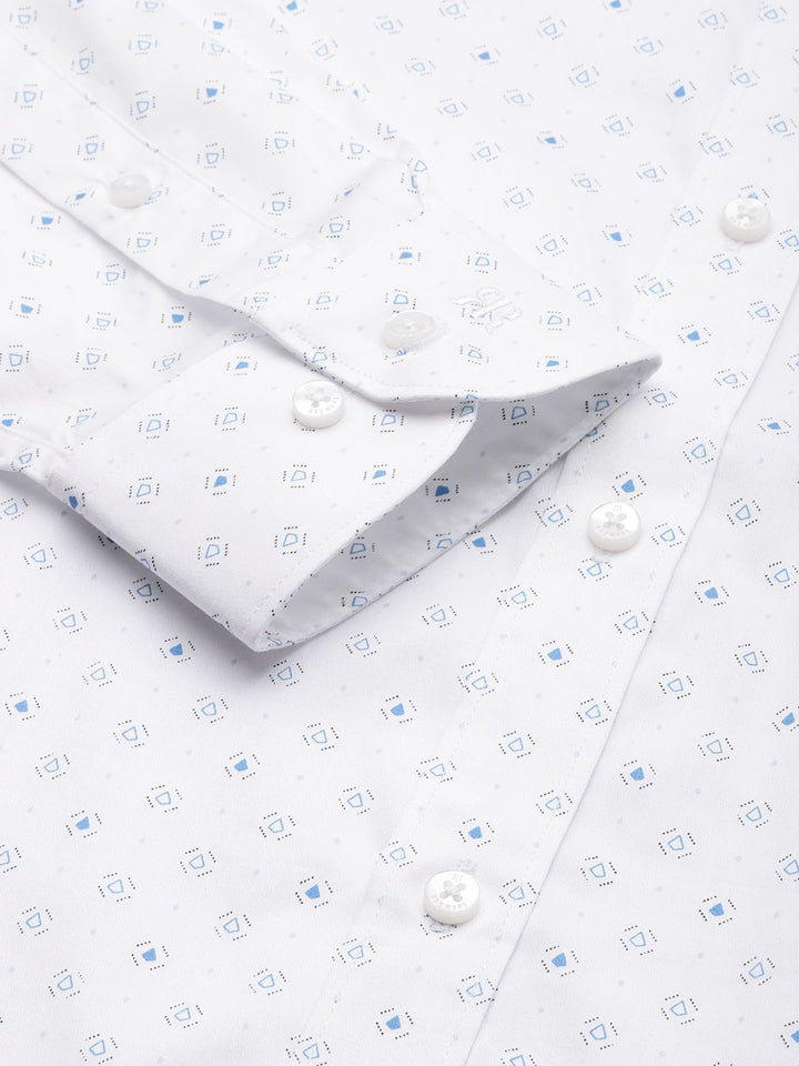Raymond Pure Cotton Slim Fit Opaque Printed Formal Shirt