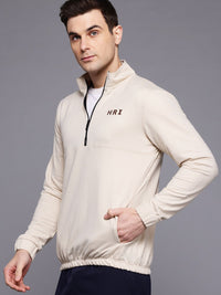 HRX by Hrithik Roshan Mock Collar Typography Printed Training Sweatshirt