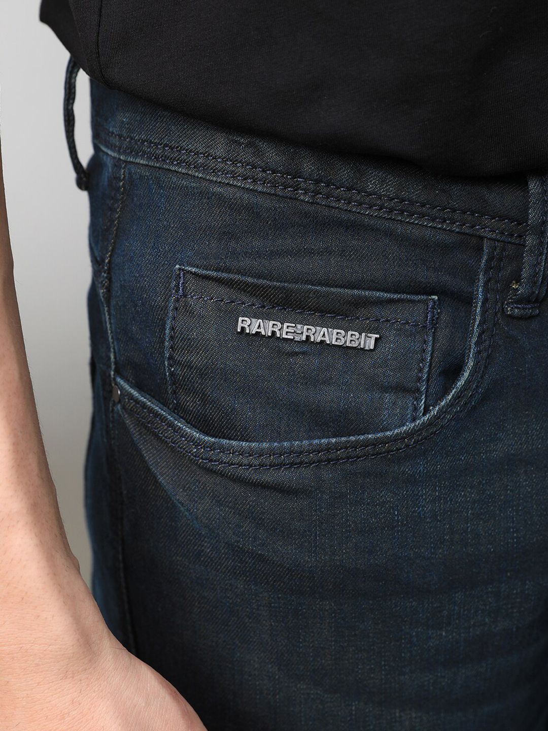 RARE RABBIT Men Genevo Regular Fit Mid-Rise Jeans