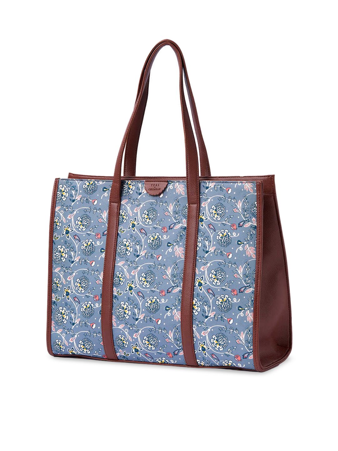 TEAL BY CHUMBAK Floral Printed Oversized Shoulder Bag