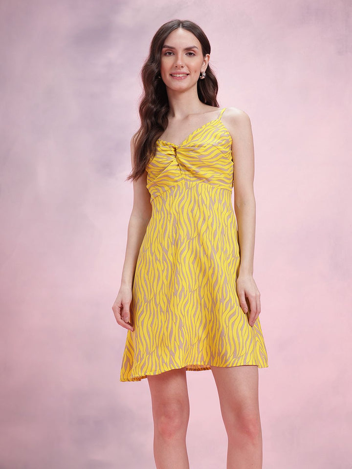 DressBerry Animal Print Twisted A-Line Dress