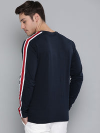 DILLINGER Men Navy Blue Solid Round Neck Pure Cotton T-shirt