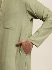 Anug by SOJANYA Men Green Kurta