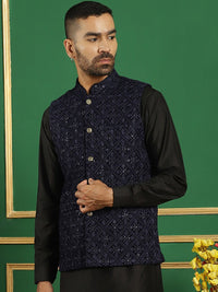 Jompers Embroidered Mandarin Collar Nehru Jackets