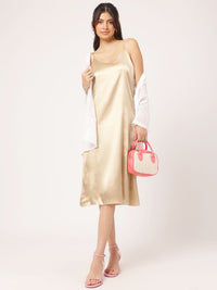 DressBerry Moonlight Muse Satin Sheath Midi Dress