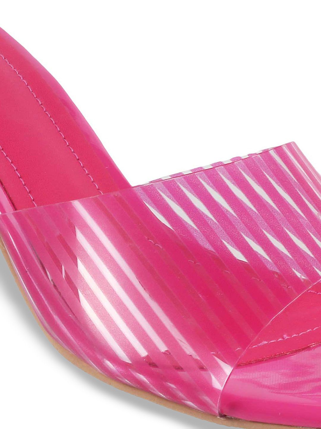 Metro Striped Open Toe Block Heels
