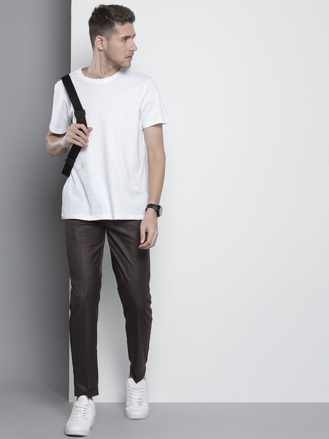 The Indian Garage Co Self Design Regular Fit Chinos Trousers