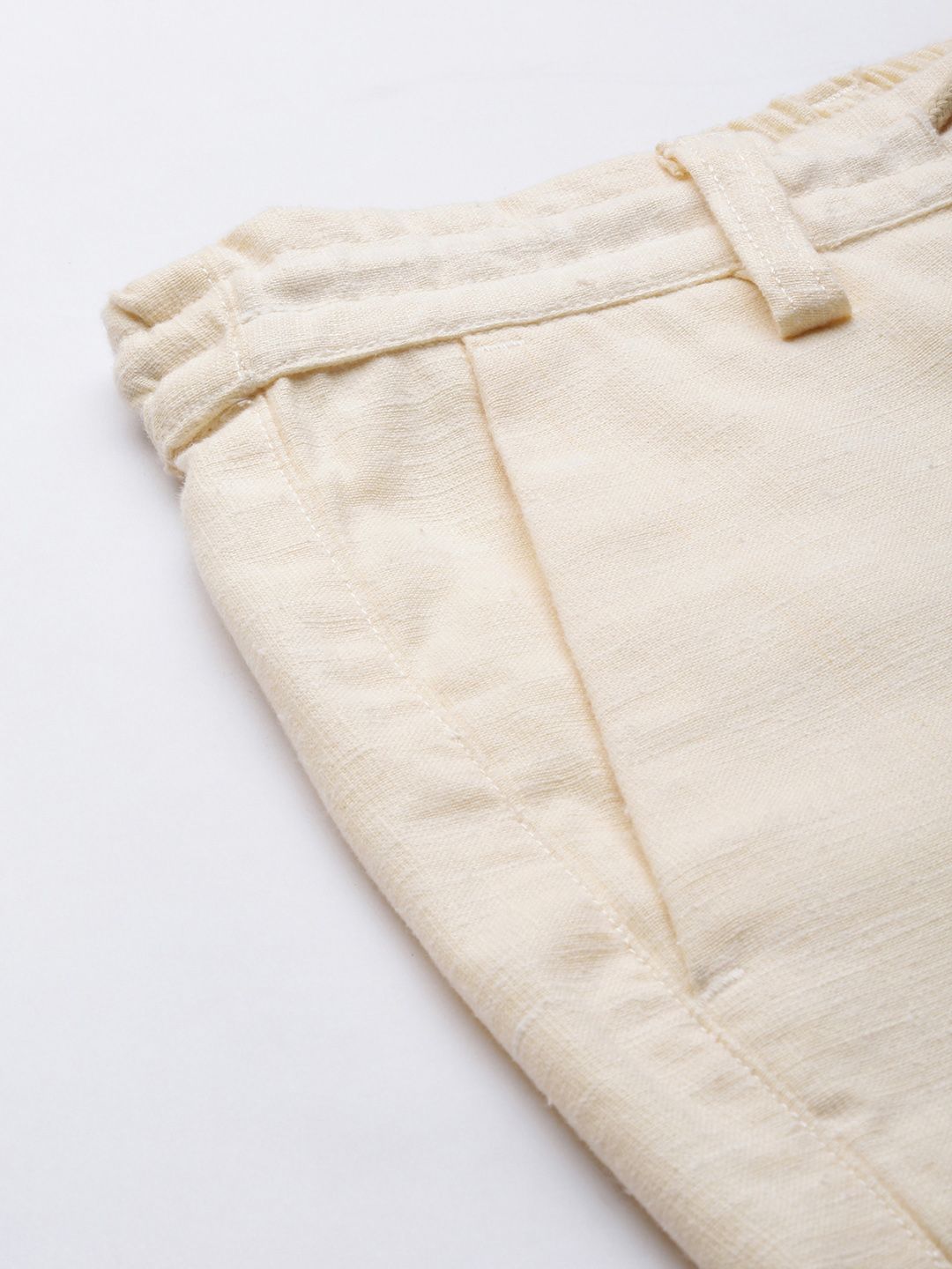 The Indian Garage Co Men Off White Slim Fit Joggers Trousers