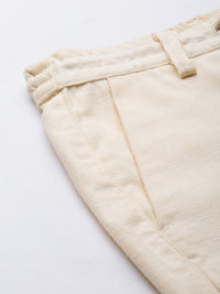 The Indian Garage Co Men Off White Slim Fit Joggers Trousers