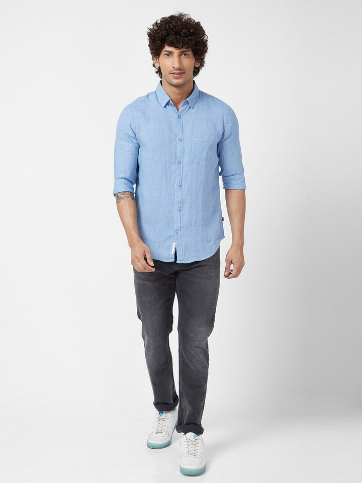SPYKAR Classic Slim Fit Linen Casual Shirt