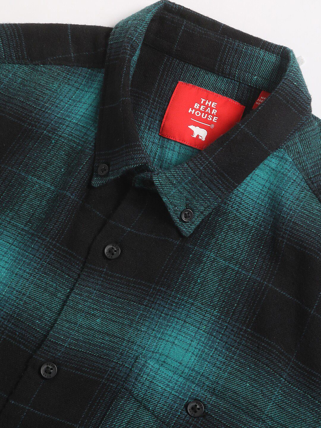 THE BEAR HOUSE Slim Fit Tartan Checked Pure Cotton Casual Shirt
