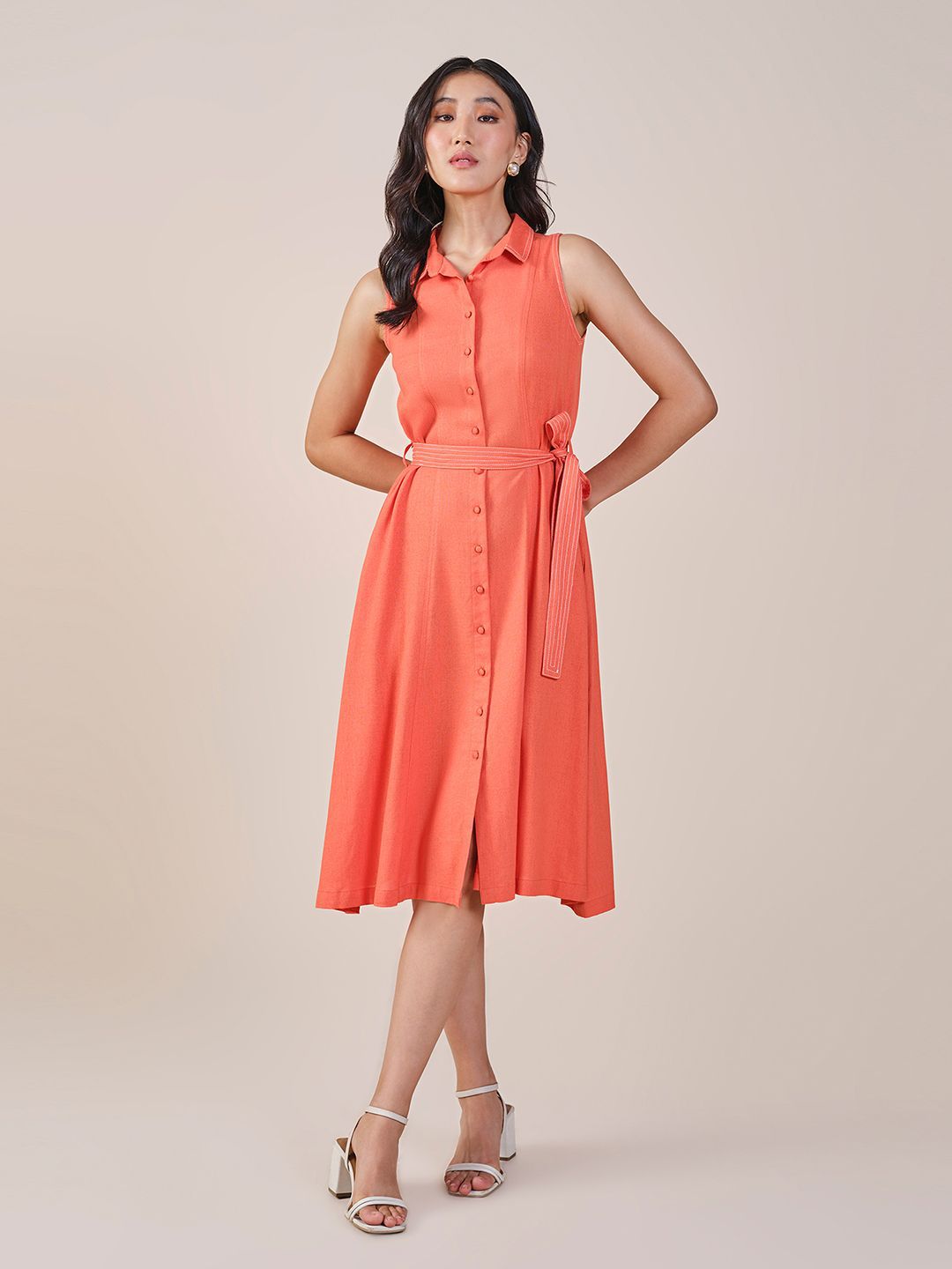 AND Women Shirt Collar Maxi Dress