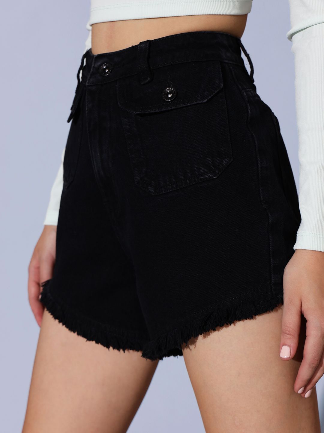 STREET 9 Women High-Rise Denim Shorts