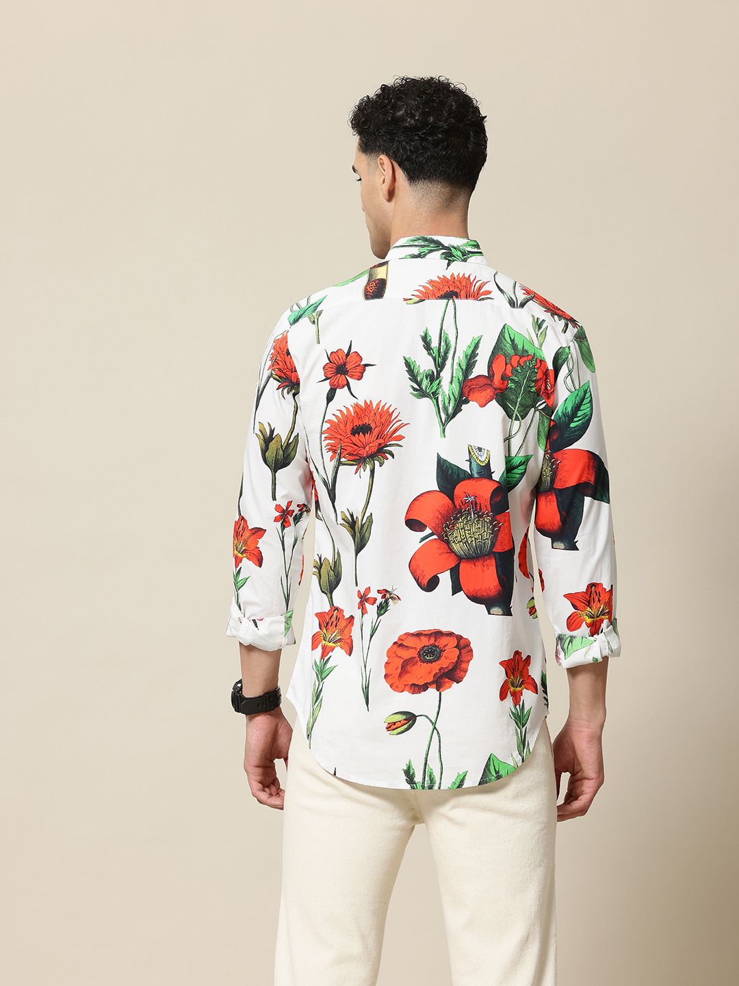 Mr Bowerbird Tailored Fit Floral Printed Pure Cotton Casual Shirt