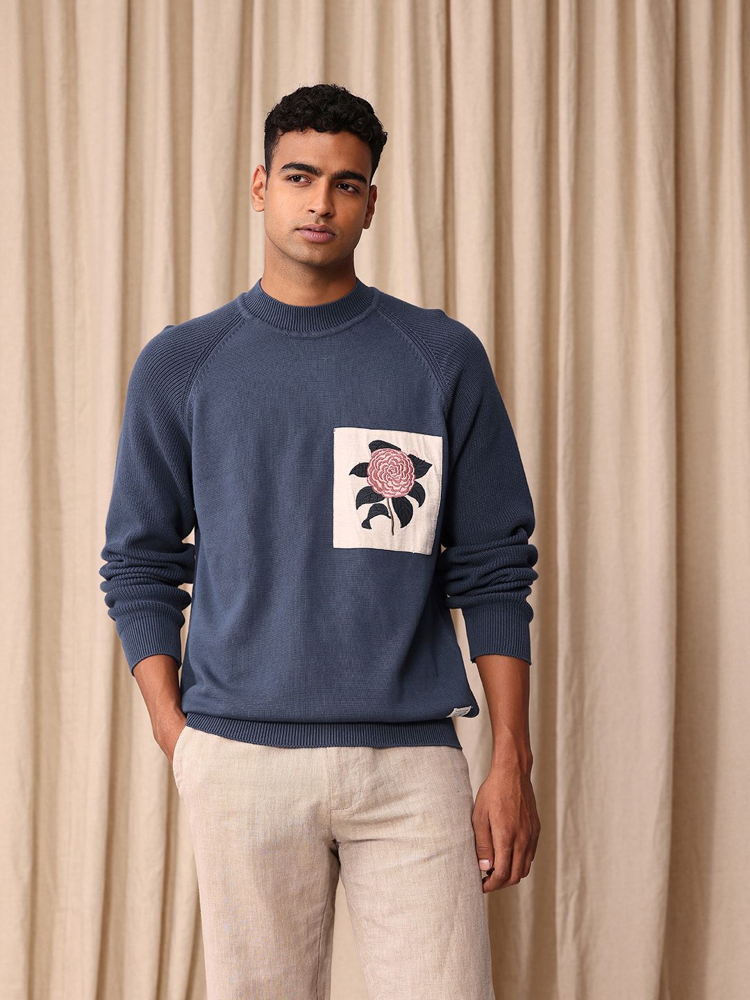 Mr Bowerbird Pure Cotton Floral Patch Work Oversized Pullover Sweaters
