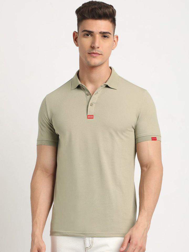 THE BEAR HOUSE Polo Collar Short Sleeves Slim Fit T-shirt
