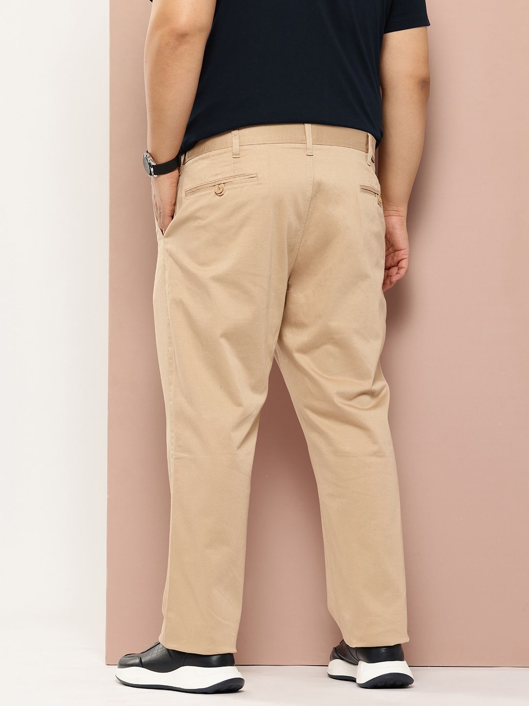 Thomas Scott Men Plus Size Straight Fit Easy Wash Chinos Trousers