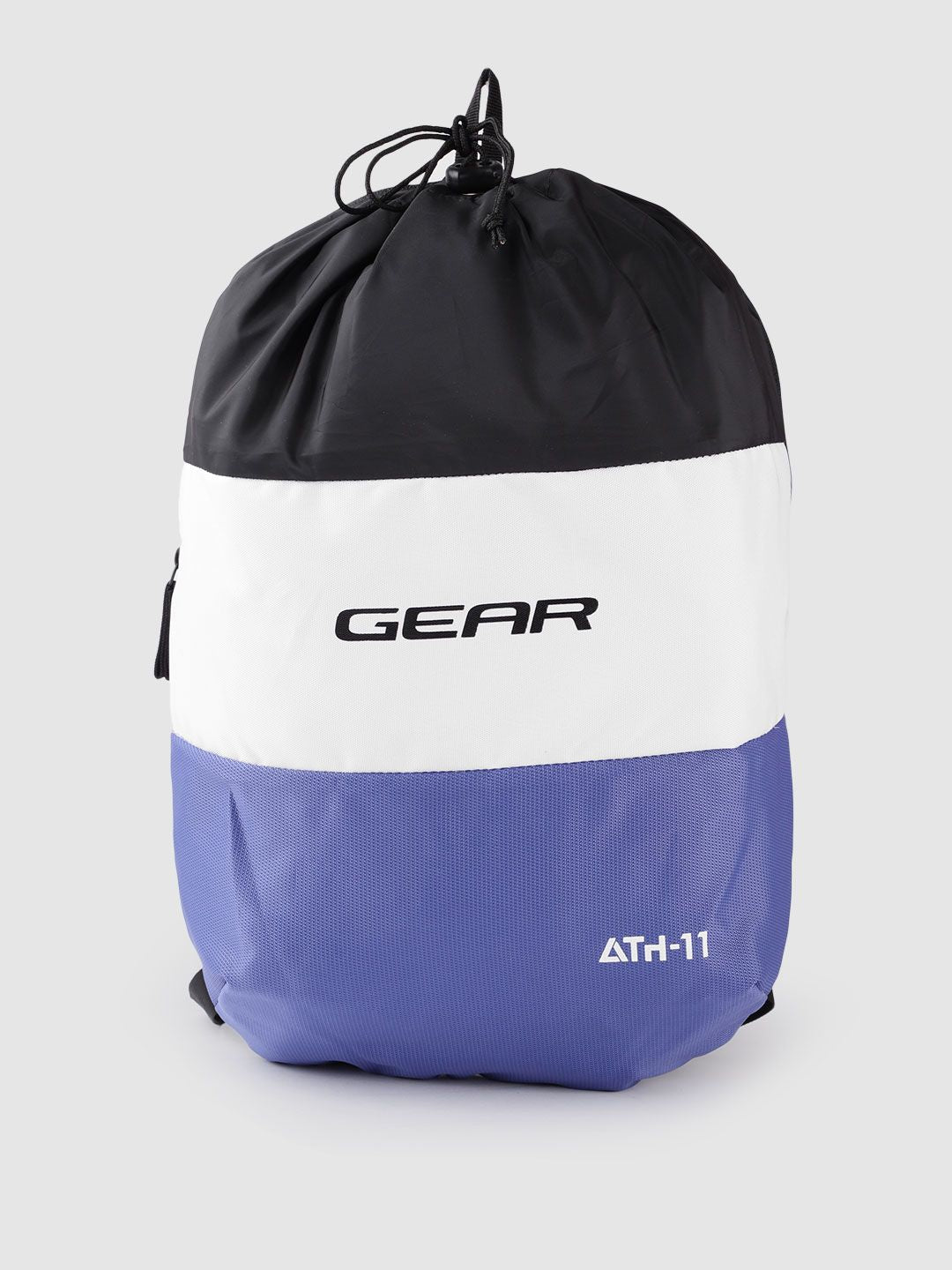 Gear Unisex Black & White Colourblocked Brand Logo Print Backpack