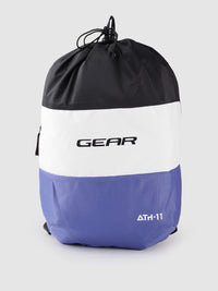 Gear Unisex Black & White Colourblocked Brand Logo Print Backpack