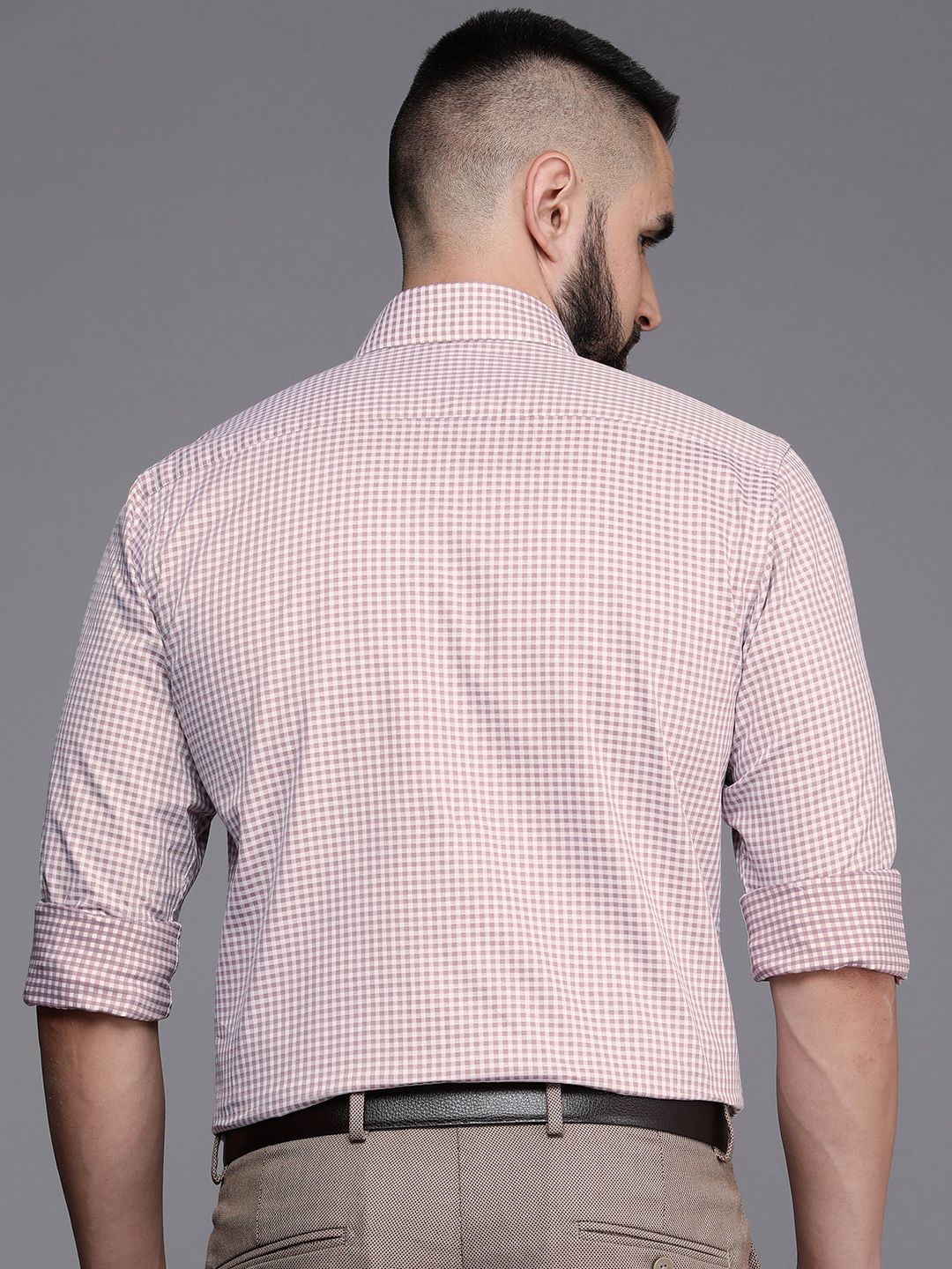 Raymond Slim Fit Self-Checked Pure Cotton Formal Shirt