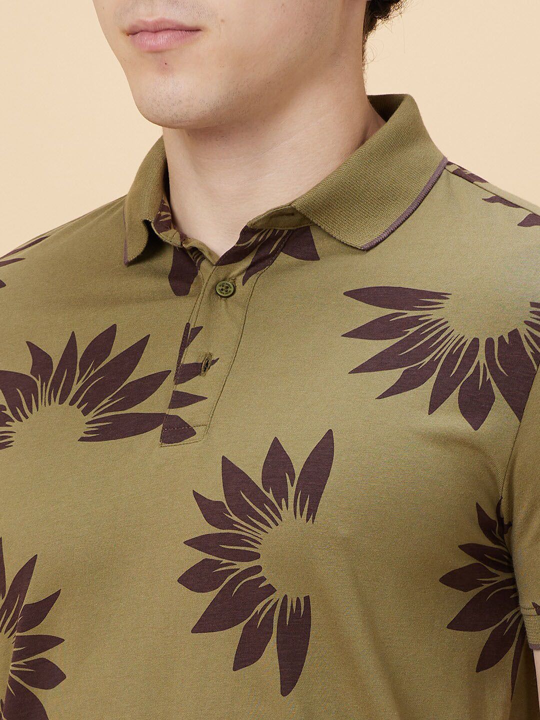 Being Human Floral Printed Polo Collar T-shirt