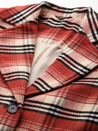 DressBerry Checked Single-Breasted Longline Overcoat