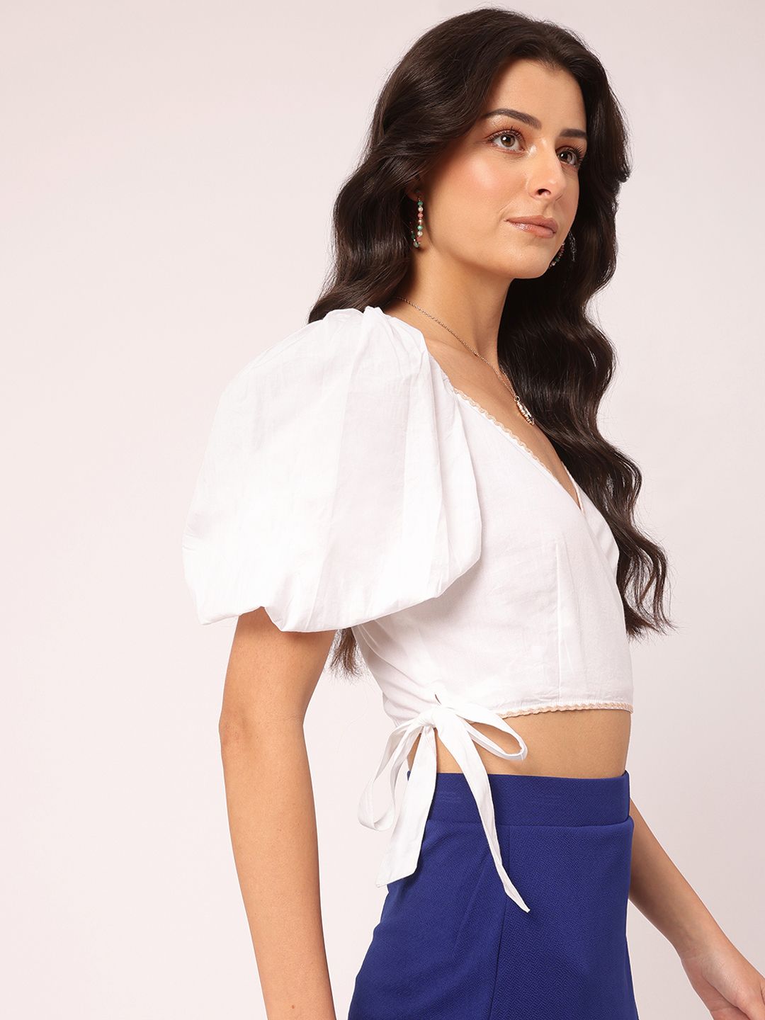 DressBerry Soft Essentials Plunge Neck Wrap Top
