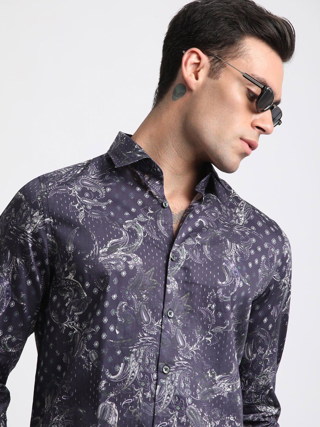 THE BEAR HOUSE Floral Printed Slim Fit Pure Cotton Casual Shirt