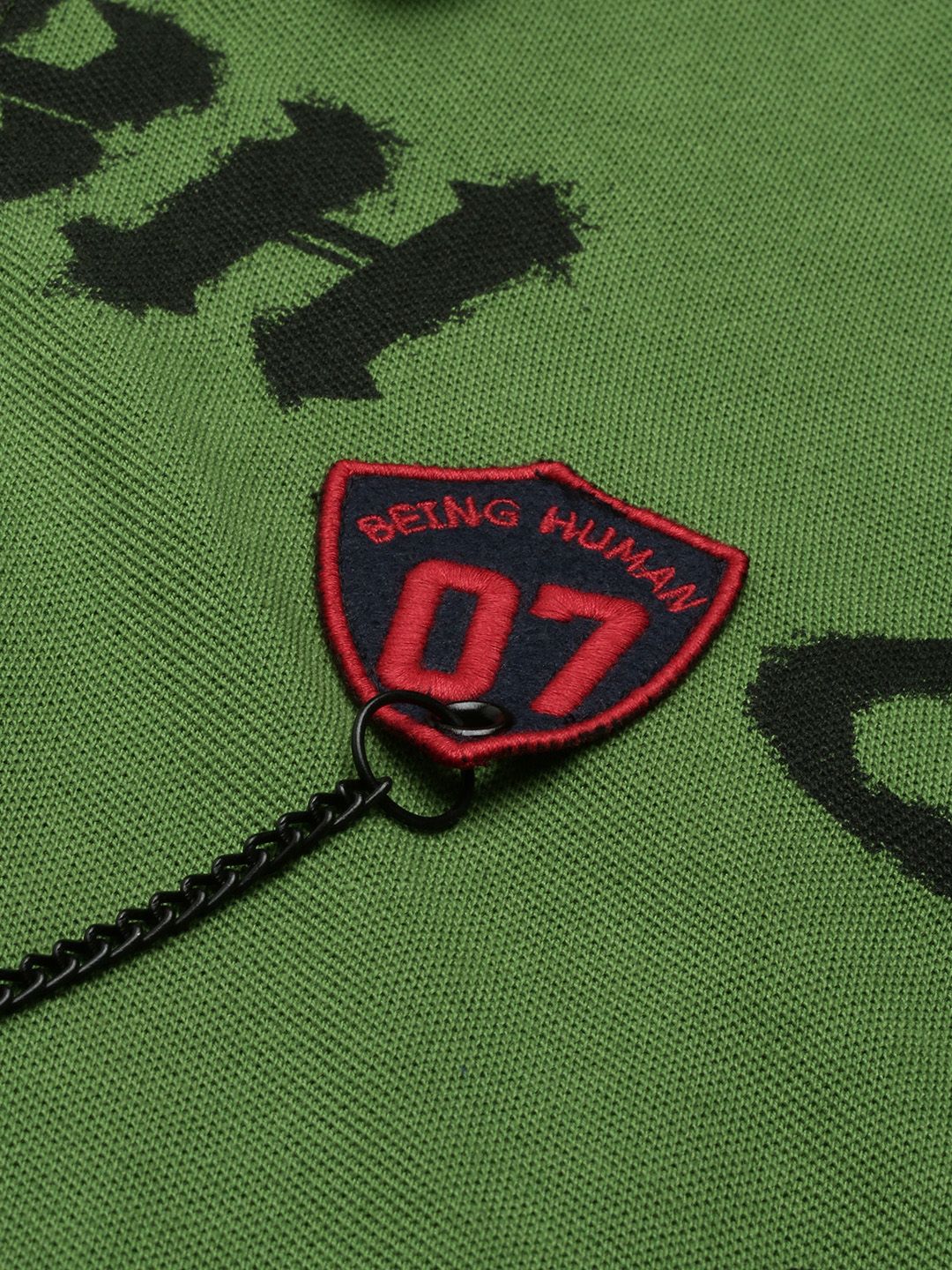 Being Human Brand Logo Printed Polo Collar Pure Cotton T-shirt