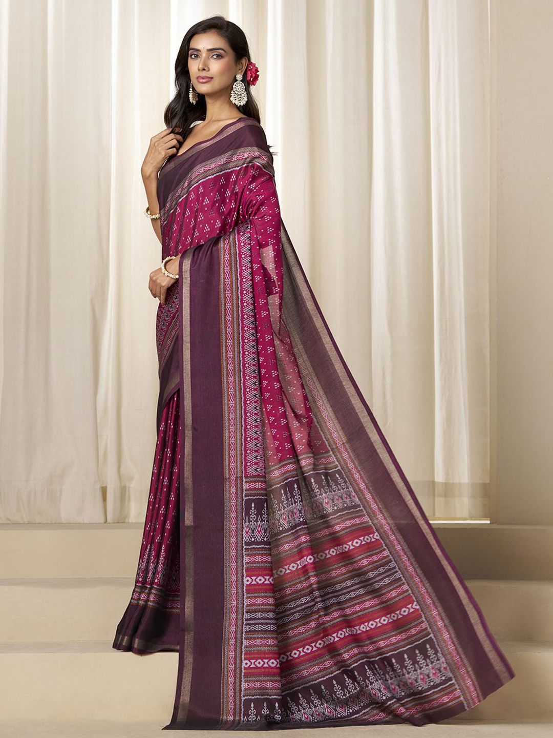 KALINI Ethnic Motifs Pure Cotton Saree
